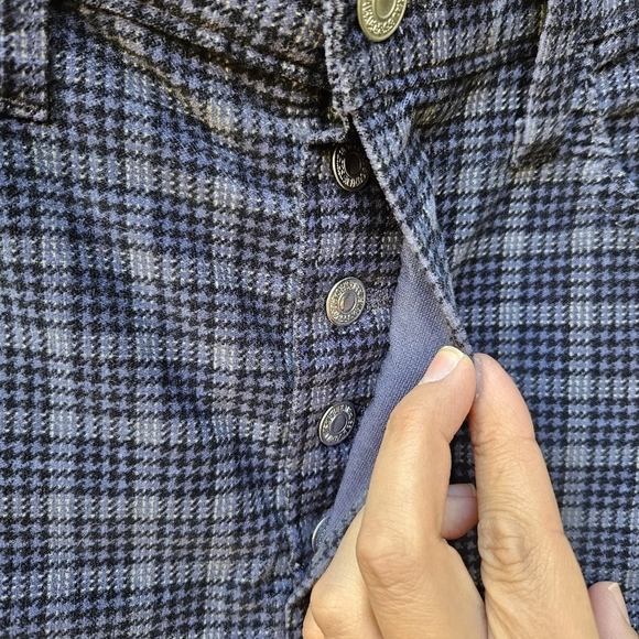 Levis Ribcage Straight Ankle Velvet Jeans Luxe Bethany 0113 W26 L27 plaid - Picture 4 of 13